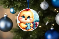 Winter Baby Chicken Vintage Digital Painting Product Image 4