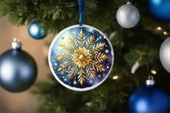 Round Christmas Ornament Sublimation|Clipart Product Image 3