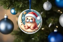 Winter Baby Walrus Retro Digital Painting Product Image 1
