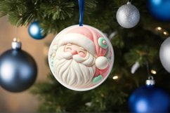 Santa with Depth Round Ornament Sublimation PNG Product Image 4
