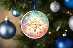 Round Christmas Ornament Sublimation|Clipart Product Image 1