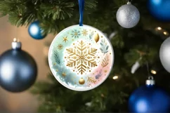 Round Christmas Ornament Sublimation|Clipart Product Image 1