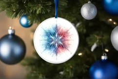 Snow Flake Christmas Round Cute Ornament Sublimation Product Image 4
