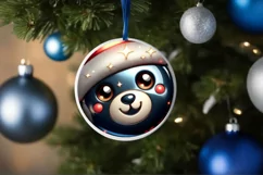 Shiny Christmas Bear Ornament Sublimation PNG Product Image 3