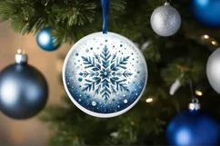 Round Christmas Ornament Sublimation|Clipart Product Image 3