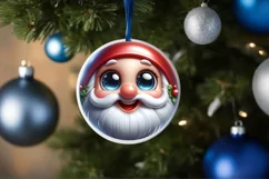 Christmas Gnome Round Sticker Sublimation PNG Product Image 3