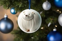 Polar Bear with Depth Round Ornament Sublimation PNG Product Image 4