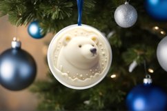 Polar Bear with Depth Round Ornament Sublimation PNG Product Image 4