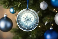 Round Christmas Ornament Sublimation|Clipart Product Image 1