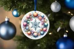 Round Christmas Ornament Sublimation|Clipart Product Image 1