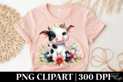 Cute Cow|T-shirt, Mug PNG Product Image 5