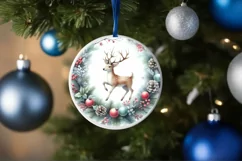 Rein Deer Christmas Ornament Sublimation PNG Product Image 4