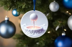 Winter Candy Round Ornament Sublimation PNG Product Image 1
