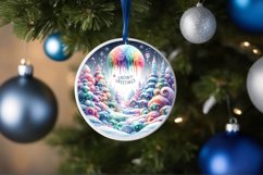 Snowy Greetings Christmas Ornament Sublimation PNG Product Image 1