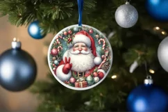 Santa Christmas Ornament Sublimation PNG Product Image 4