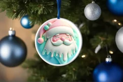 Santa Christmas Ornament Sublimation PNG Product Image 1
