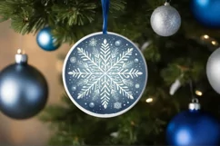 Snow Flake Christmas Ornament Sublimation PNG Product Image 1