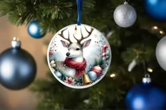 Rein Deer Christmas Ornament Sublimation PNG Product Image 1