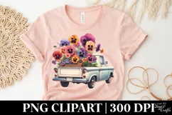 Flowers Car |T-shirt, Mug| T-shirt PNG Product Image 5