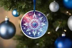 Snow Flake Christmas Ornament Sublimation PNG Product Image 4