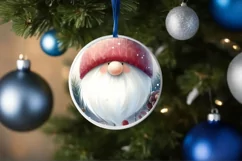 Gnome Christmas Ornament Sublimation PNG Product Image 4