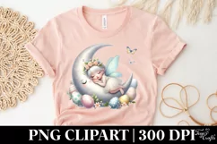 Easter Fairy Sleeping Clipart |T-shirt, Mug PNG Product Image 5