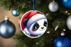 Panda Winter Outfit Christmas Ornament Sublimation PNG Product Image 4