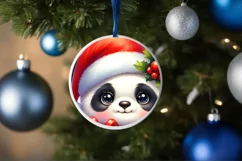Panda Winter Outfit Christmas Ornament Sublimation PNG Product Image 4