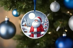 Santa Christmas Ornament Sublimation PNG Product Image 4
