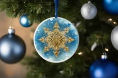 Snow Flake Christmas Round Cute Ornament Sublimation Product Image 4