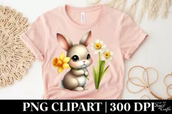 Easter Bunny Egg Flower, Clipart |T-shirt, Mug PNG Product Image 4