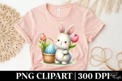 Easter Bunny Egg Flower, Clipart |T-shirt, Mug PNG Product Image 5