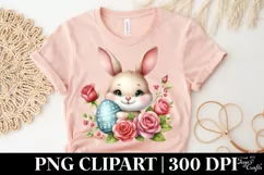 Easter Bunny Egg Flower, Clipart |T-shirt, Mug PNG Product Image 4