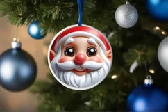 Gnome Smiling Round Ornament Sublimation PNG Product Image 3
