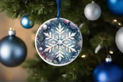 Snow Flake Christmas Ornament Sublimation PNG Product Image 4