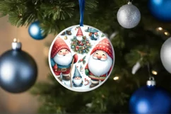 Winter Gnomes Round Ornament Sublimation PNG Product Image 4
