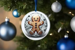 Round Christmas Ornament Sublimation|Clipart Product Image 1