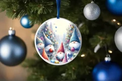 Colorful Pastel Watercolor Christmas Image with Gnomes Product Image 4