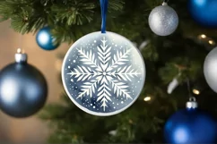 Snowflake Christmas Ornament Sublimation PNG Product Image 1