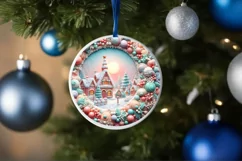 Pastel Molten Candy Christmas Scene PNG Product Image 4