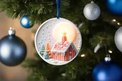 Pastel Molten Candy Christmas Scene PNG Product Image 1