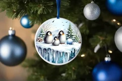 Winter Scene with Penguins Sublimation PNG Product Image 4