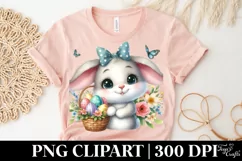Easter Bunny Egg Flower, Clipart |T-shirt, Mug PNG Product Image 5