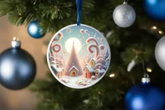 Pastel Molten Candy Christmas Scene PNG Product Image 1