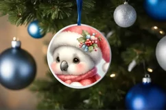 Vintage Parrot with Santa Hat Sublimation PNG Product Image 1