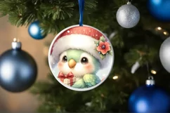 Vintage Parrot with Santa Hat Sublimation PNG Product Image 4