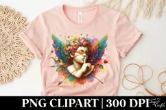Cupid Angel Of Love Gesture Watercolor Florals Clipart Product Image 4