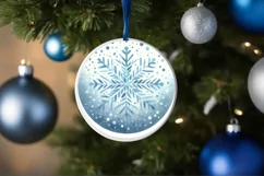 Round Christmas Ornament Sublimation|Clipart Product Image 1