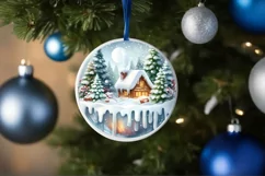 Winter Scene with Text Sublimation PNG Product Image 1