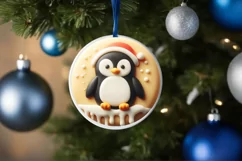 3D Marzipan Christmas Penguin PNG Product Image 4
